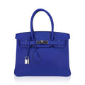 Birkin 30 Bag Blue Electric Novillo Leather with Palladium Hardware