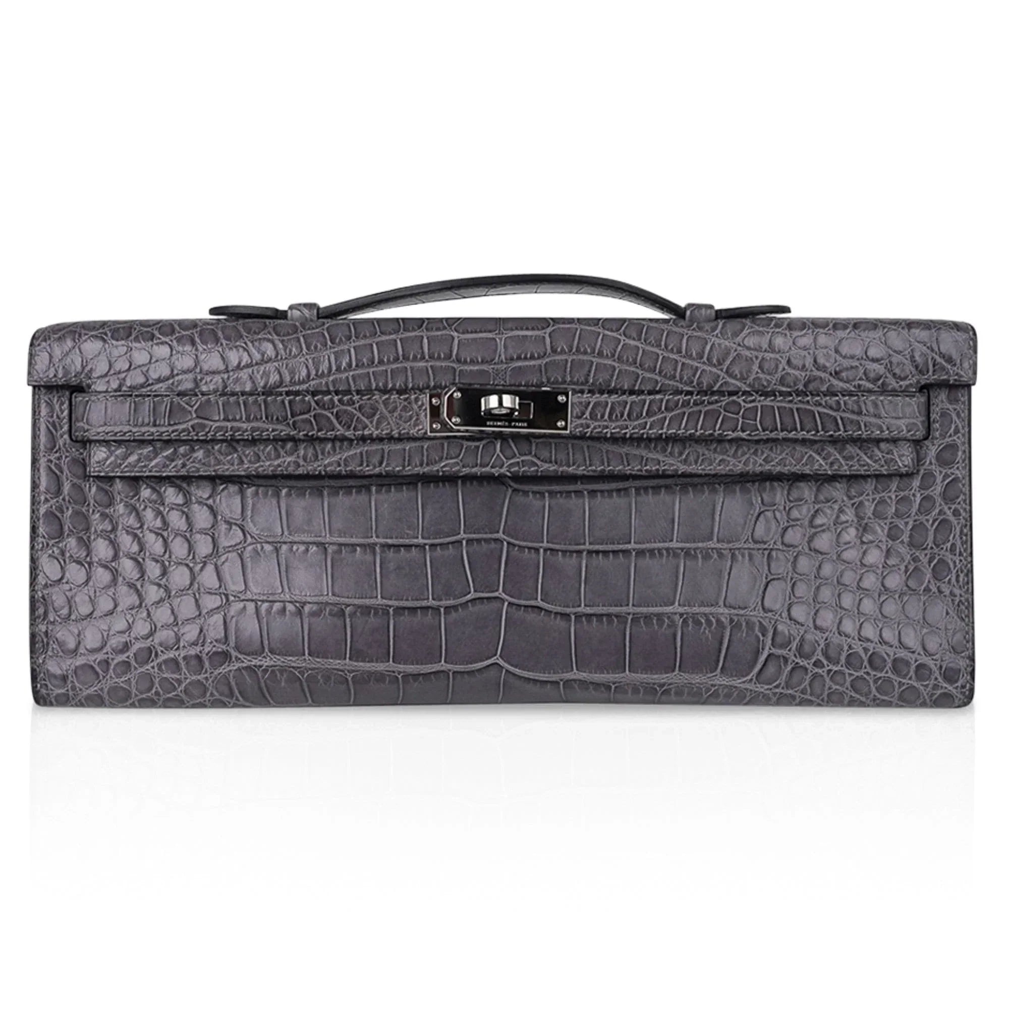 Kelly Cut Bag Gris Paris Grey Matte Alligator Palladium VERY rare