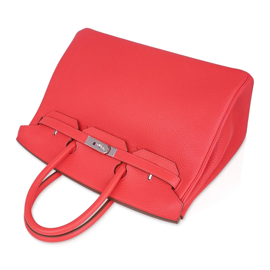 Birkin 35 Bag Rose Jaipur Clemence Leather with Palladium Hardware