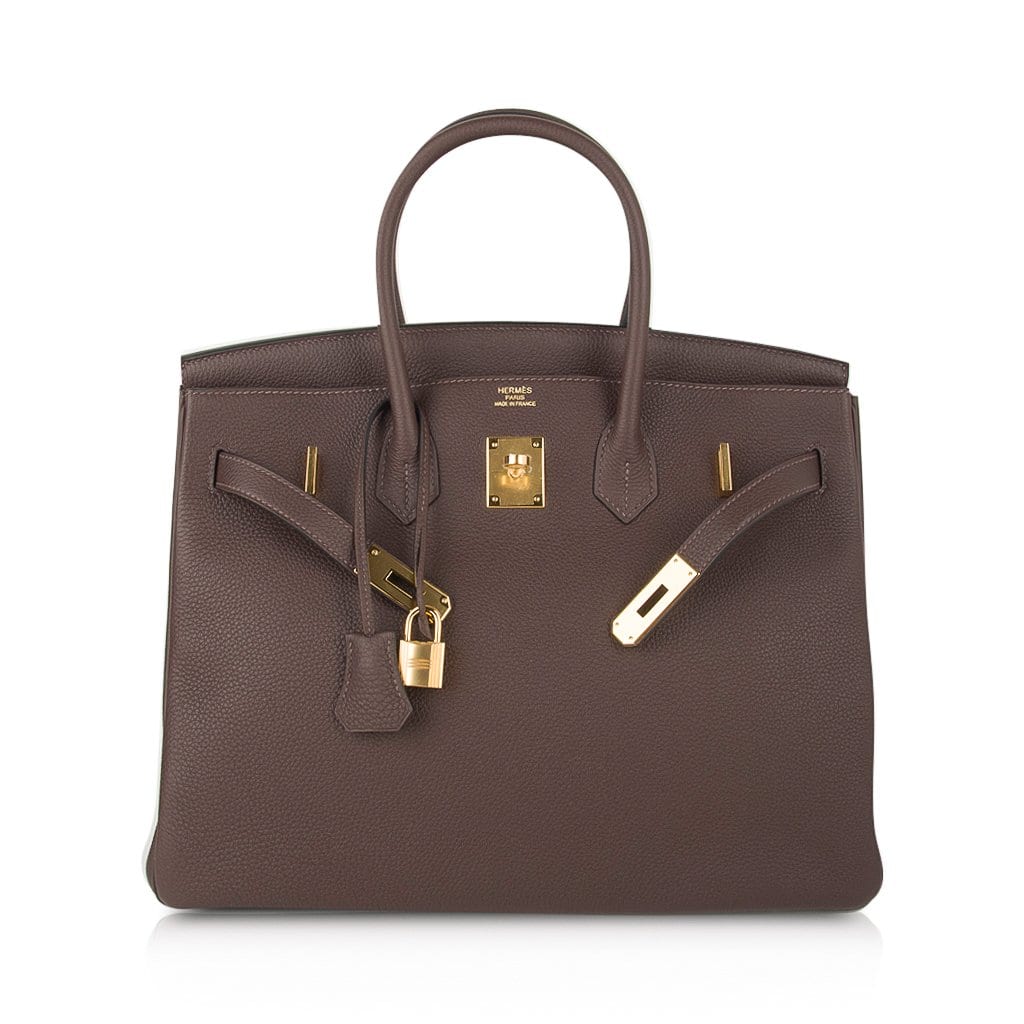 Birkin 35 Bag Chocolate Togo Gold Hardware