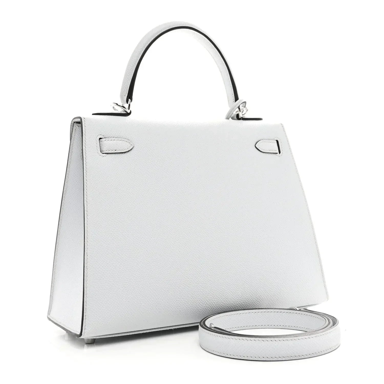Kelly Sellier Gris Pantin Palm-Grained Leather Palladium Hardware