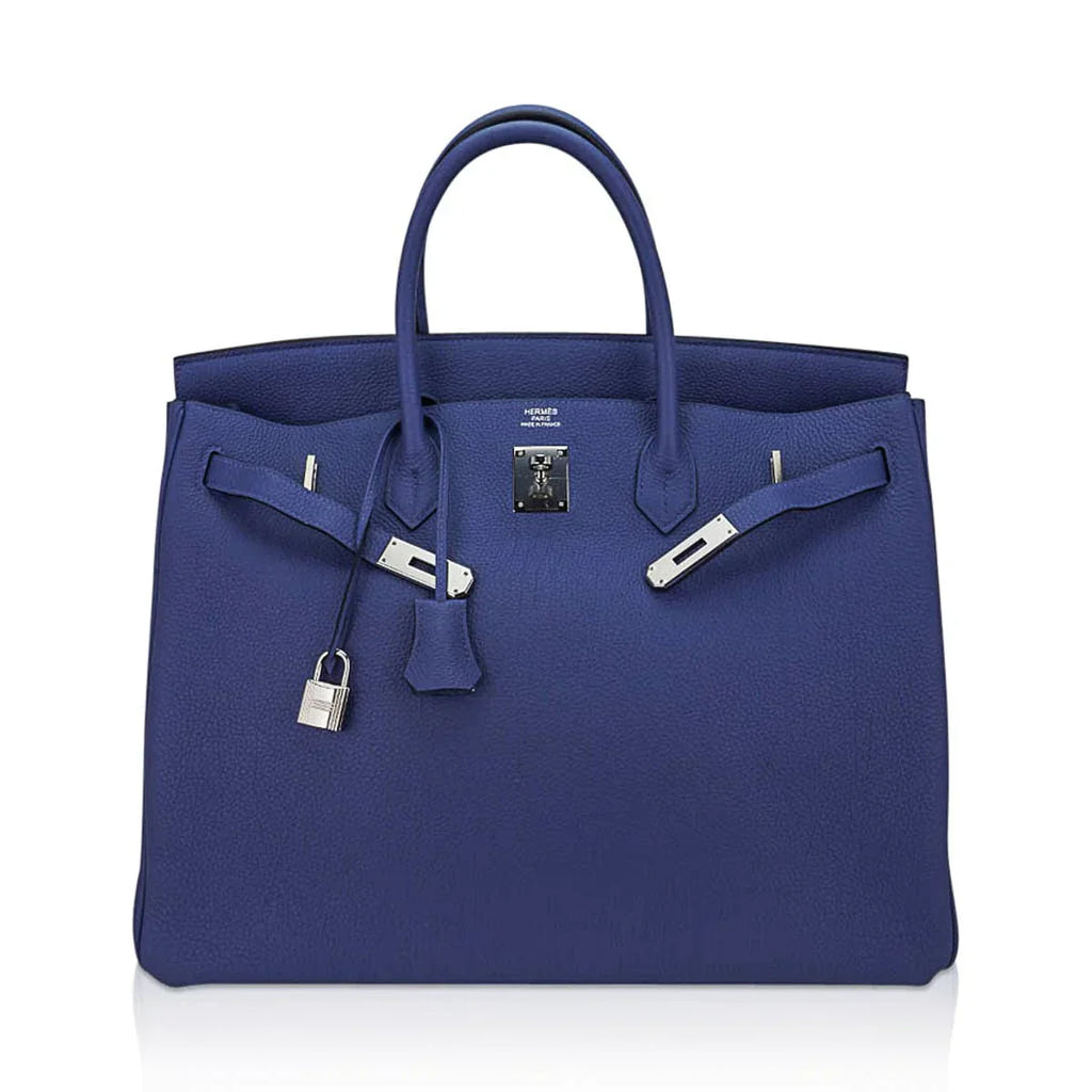 Limited Edition Birkin 40 Bag Blue de Prusse Togo Leather with Palladium Hardware
