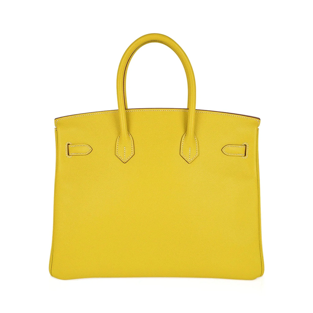 Birkin 35 Lime Candy Limited Edition Bag Epsom Palladium