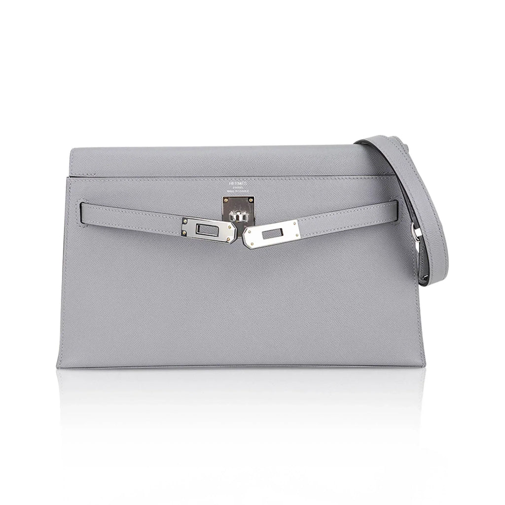 Kelly Elan Gris Pantin Veau Madame Leather with Palladium Hardware