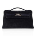 Kelly Pochette Black Doblis Suede Palladium