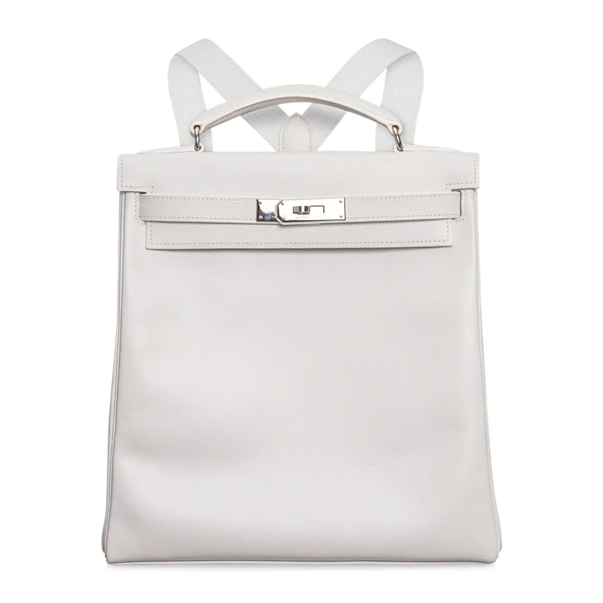 Kelly Ado 28 Bag White Evergrain Palladium Hardware