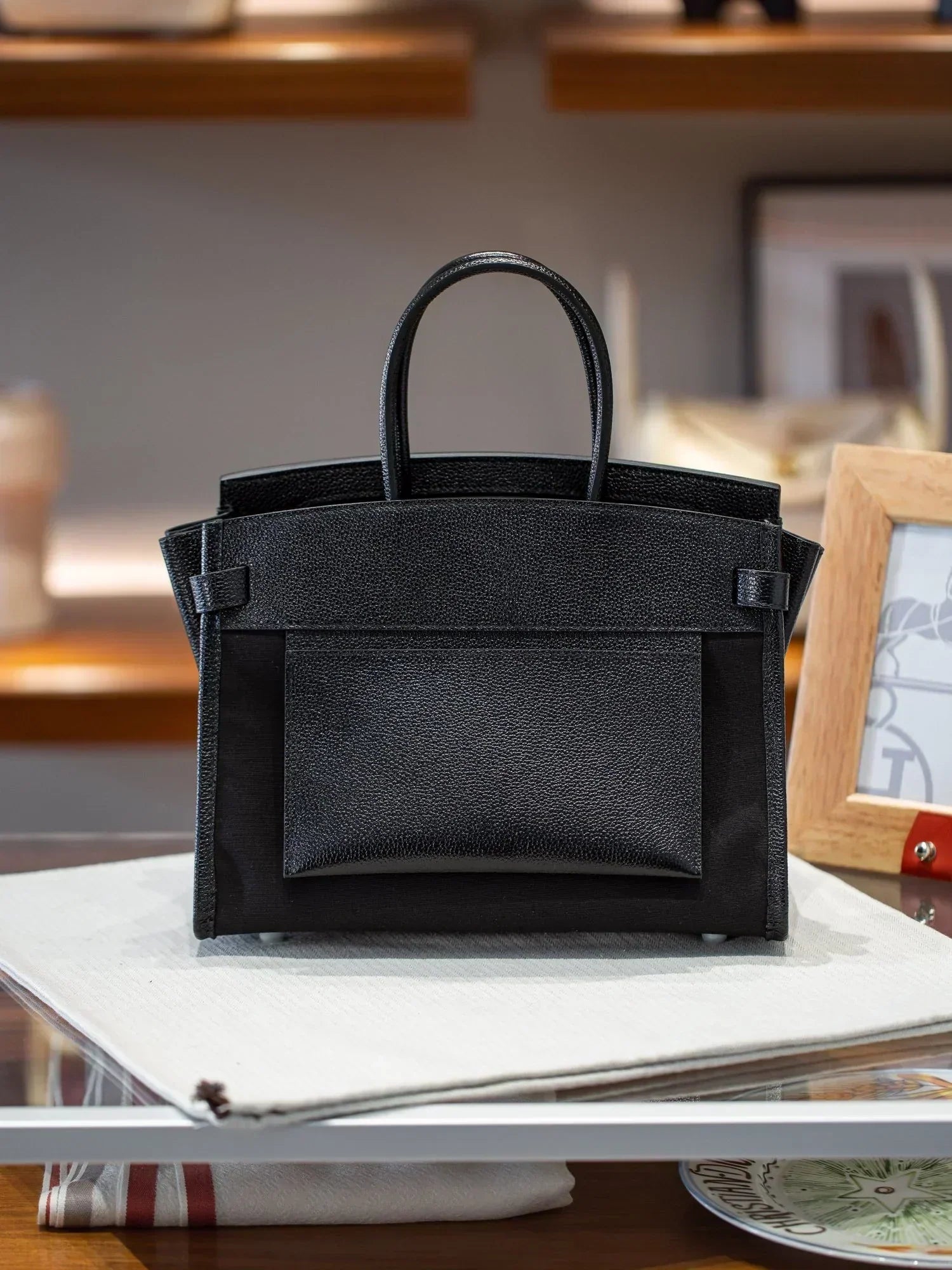 Birkin à l'envers, black canvas & all black colorway