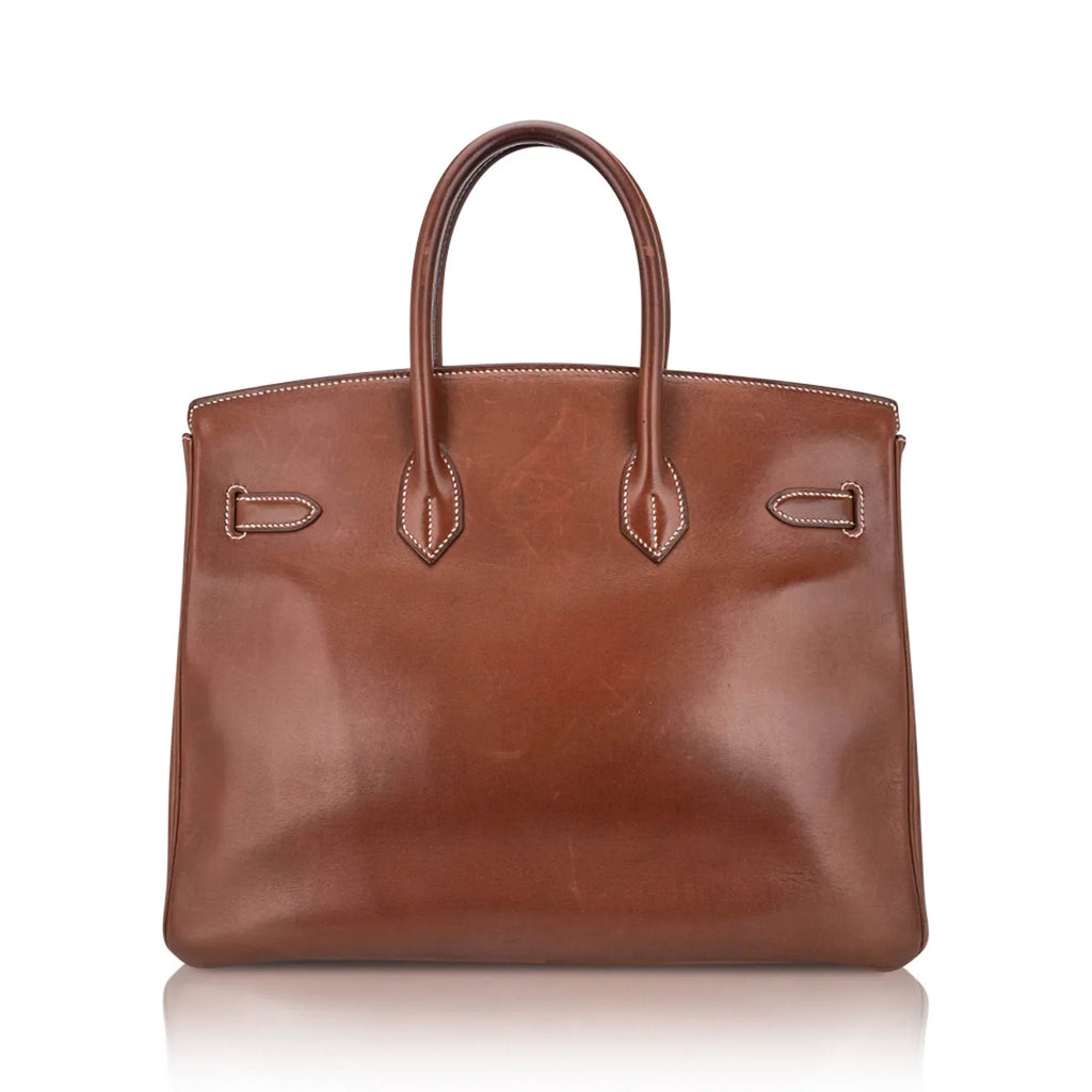 Vintage Limited Edition Birkin 35 Bag Fauve Barenia Leather with Gold Hardware