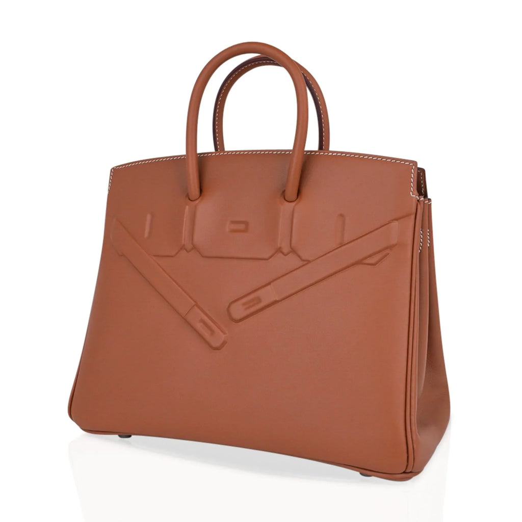 Shadow Birkin 25 Bag Gold Evercalf Limited Edition