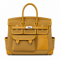 Birkin Cargo 35 Sesame Swift Leather and Canvas Multi-Pocket Bag