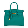Birkin 30 Bag Vert Jade Epsom Leather with Gold Hardware