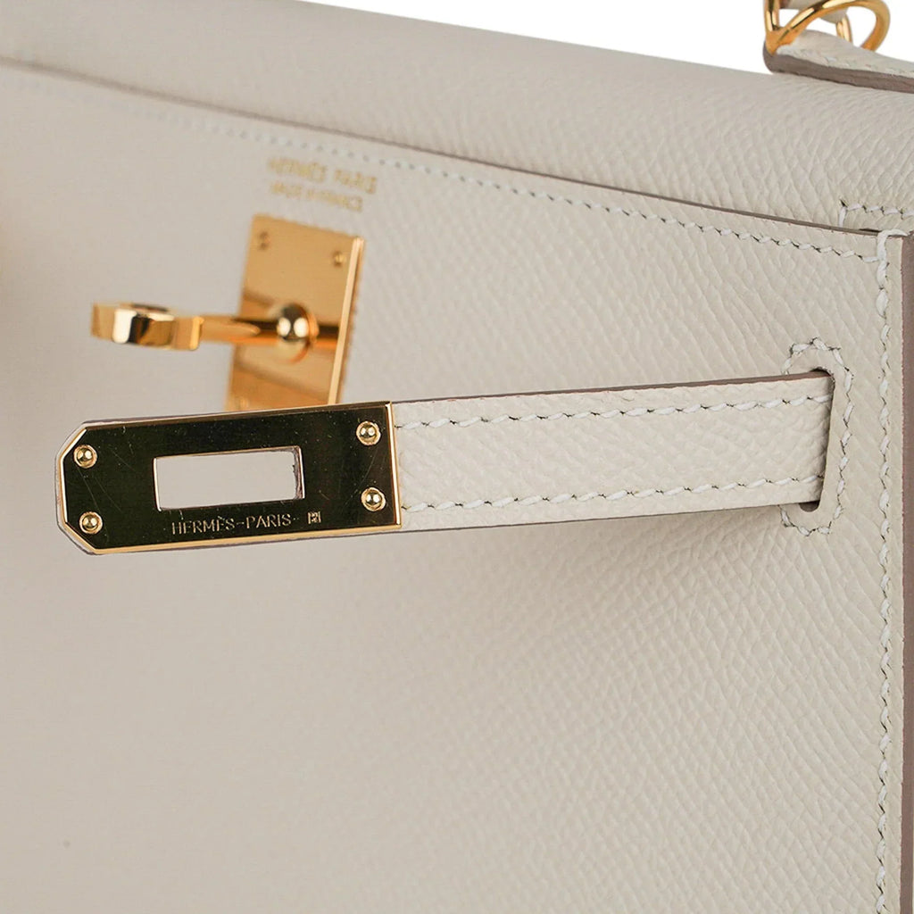 Kelly 20 Mini Sellier Bag Craie Epsom Leather Gold Hardware
