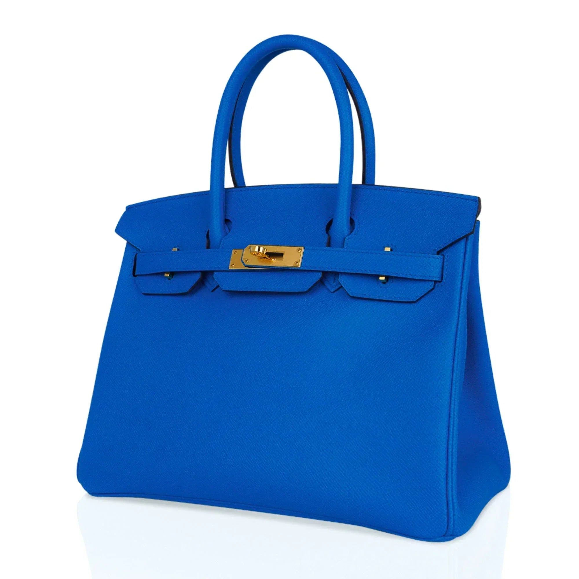 Birkin 30 Bag Bleu Frida Epsom Gold Hardware New w/ Box