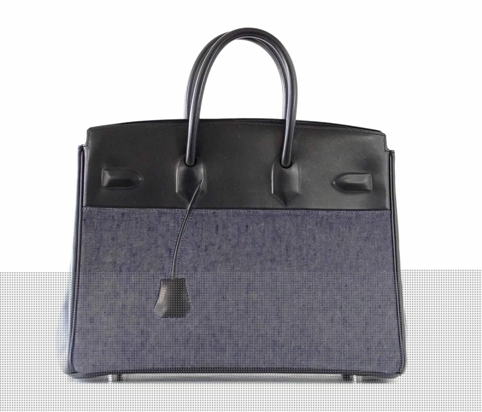 Birkin 35 Bag Rare Limited Edition Denim Shadow