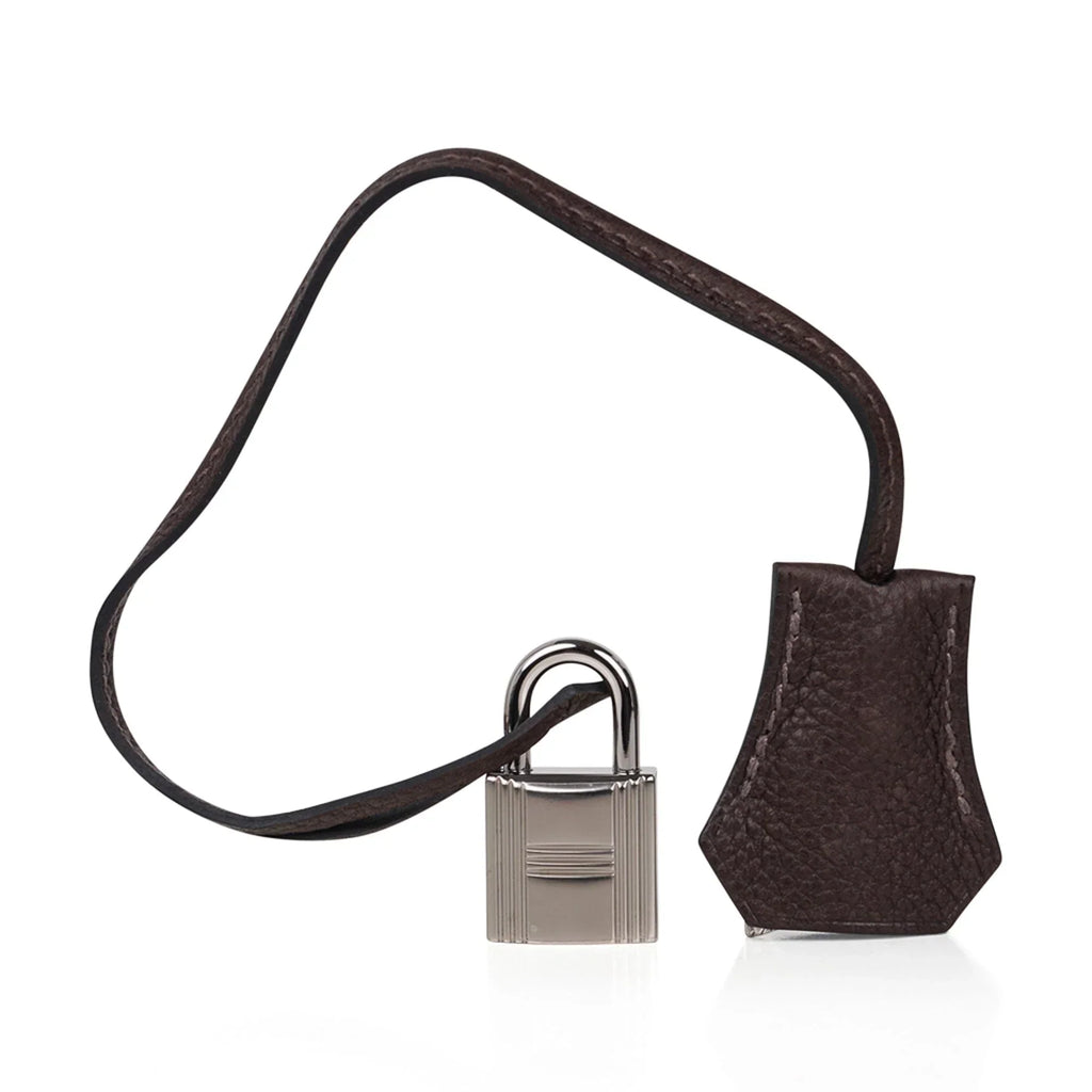 Birkin 35 Bag Ebene Barenia Faubourg Leather with Palladium Hardware