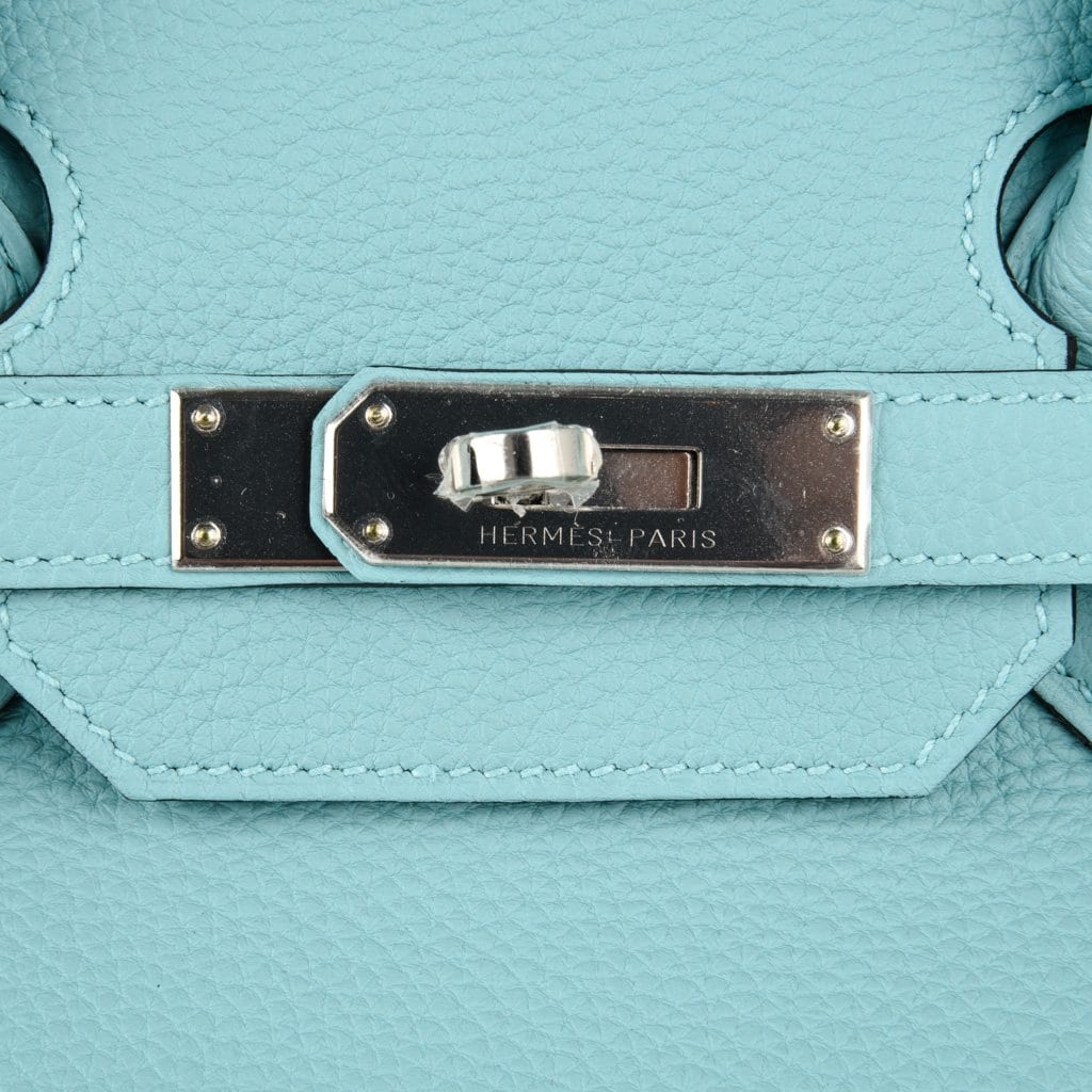 Birkin 35 Bag Fresh Blue Atoll Togo Palladium Hardware
