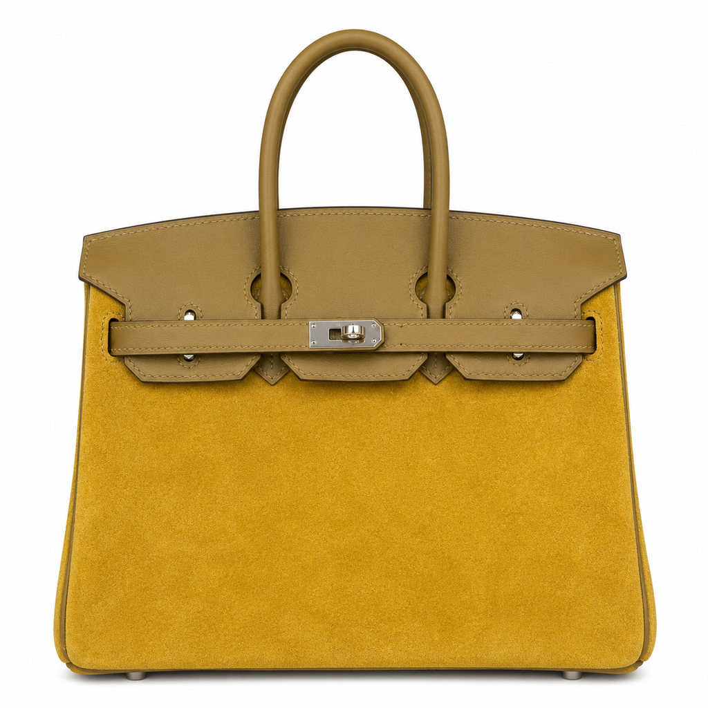 Mini Birkin 25cm Grizzly Edition in Weimaraner Beige & Suede (Silver Hardware)