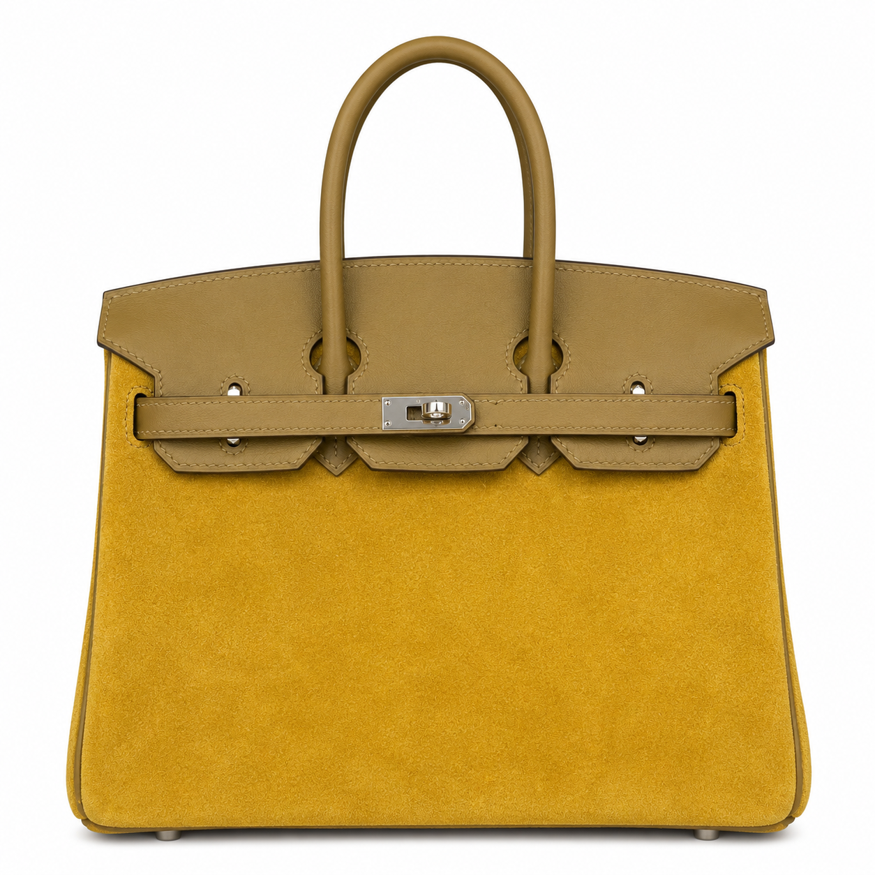 Mini Birkin 25cm Grizzly Edition in Weimaraner Beige & Suede (Silver Hardware)