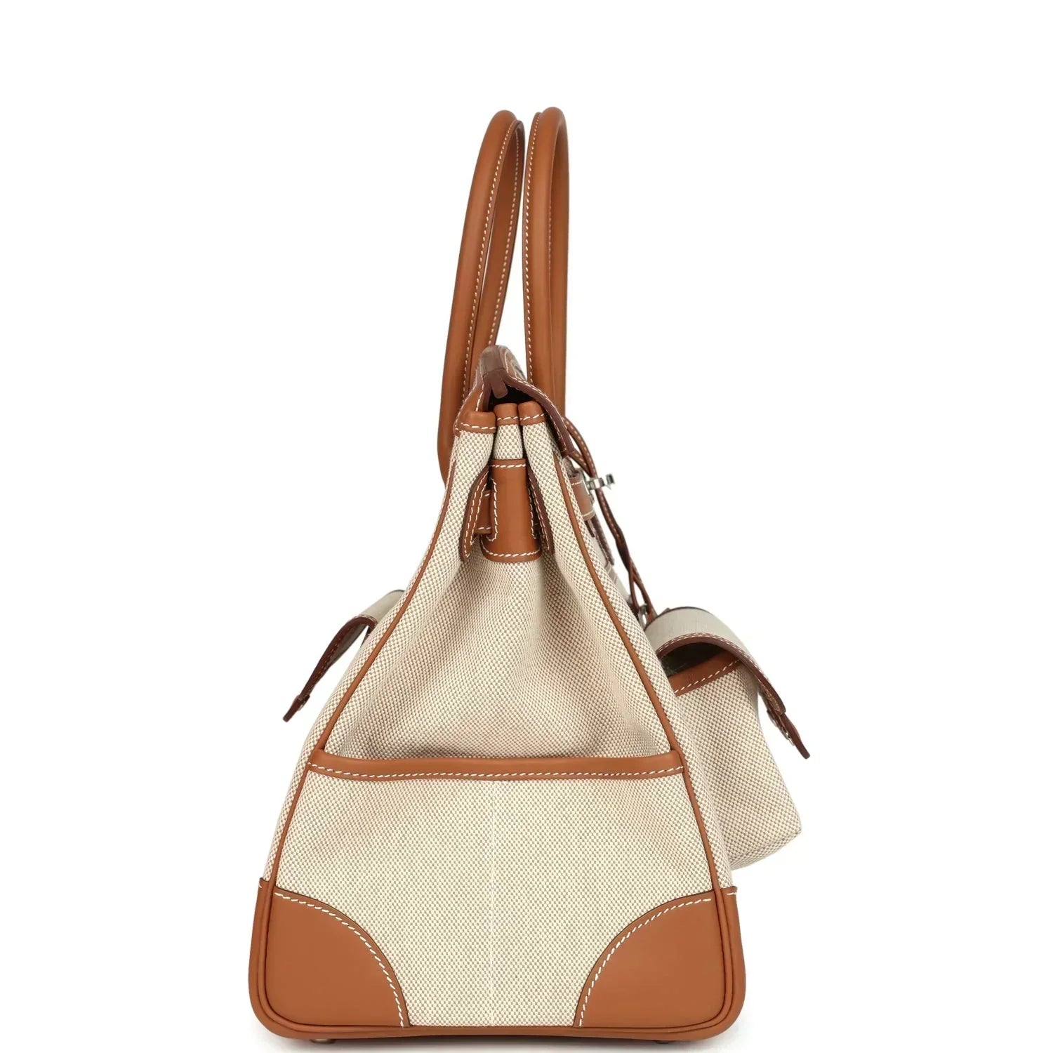 Birkin Cargo 35 Gold Swift and Gold-Ecru Toile H Canvas Palladium Hardware