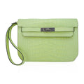 Kelly Depeches 25 Pouch Jaune Bourgeon Matte Alligator Palladium Hardware