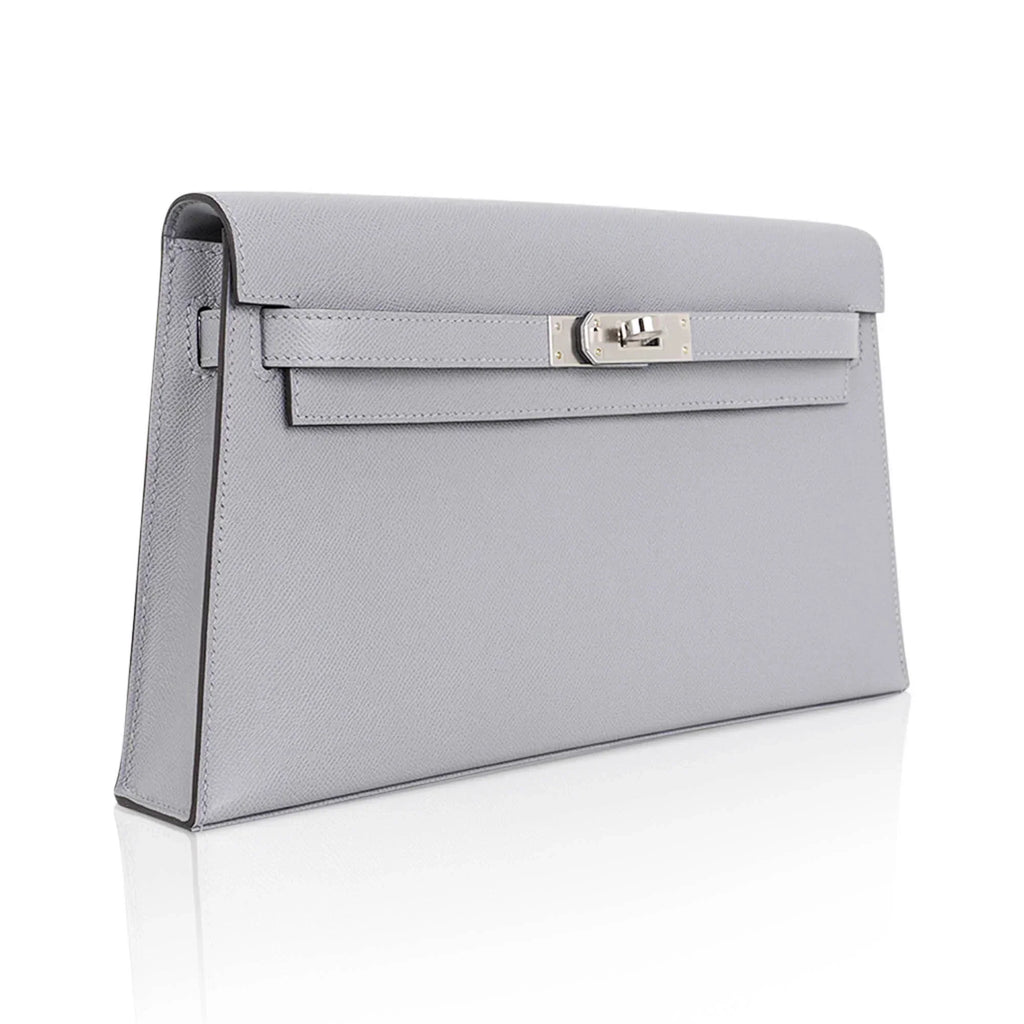 Kelly Elan Gris Pantin Veau Madame Leather with Palladium Hardware