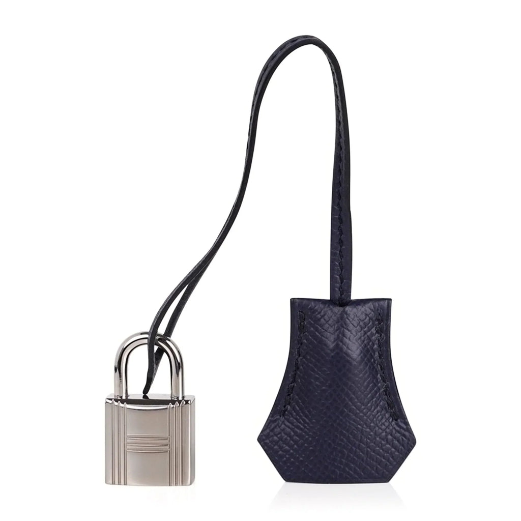 Birkin Sellier 25 Bag Blue Indigo Epsom Leather with Palladium Hardware