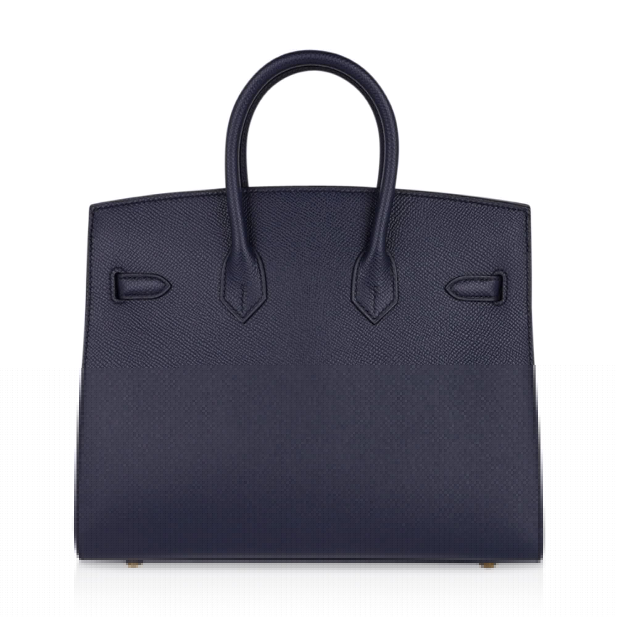 Birkin 25 Sellier Bag Bleu Indigo Gold Hardware Epsom Leather New w/Box