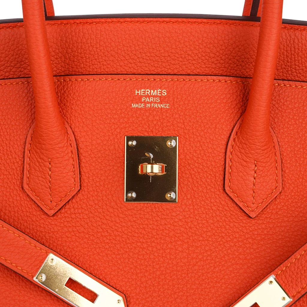 Birkin 35 Bag Feu Orange Togo Gold Hardware