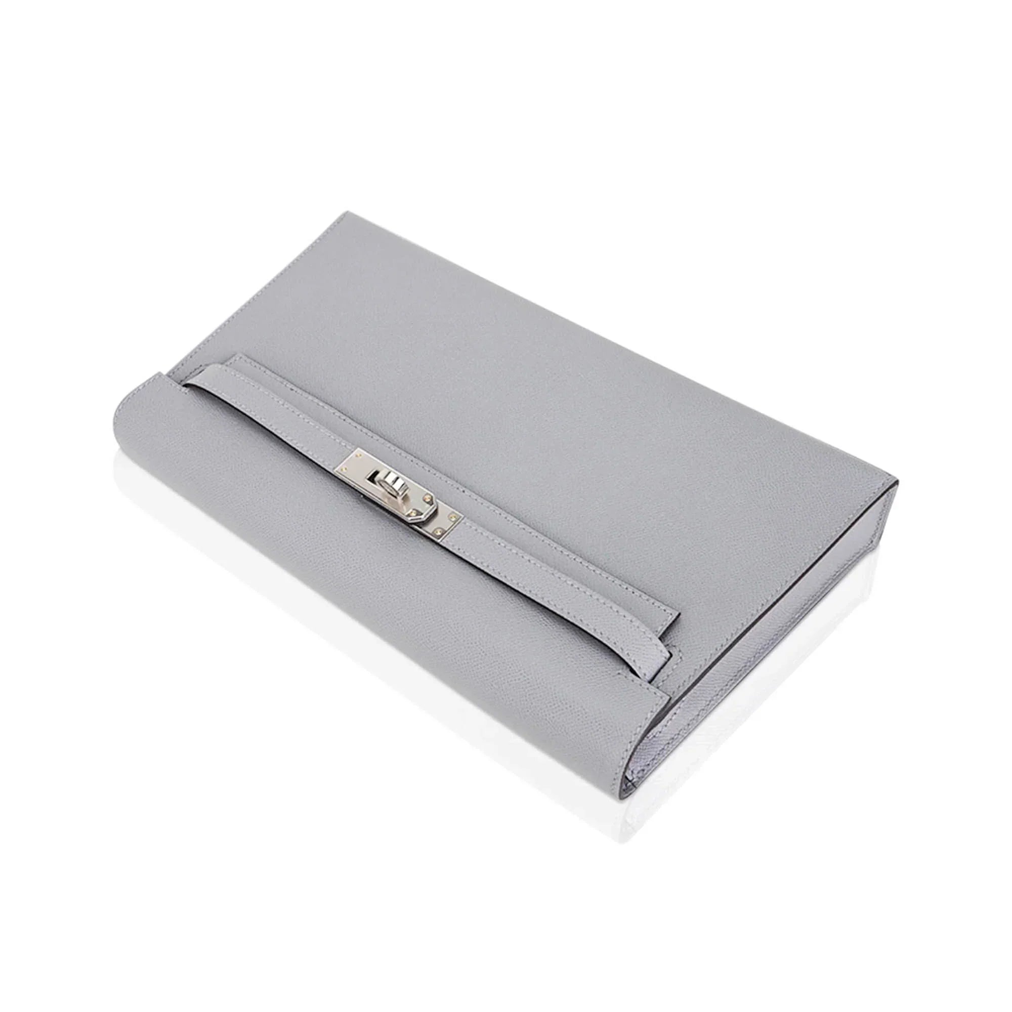 Kelly Elan Gris Pantin Veau Madame Leather with Palladium Hardware