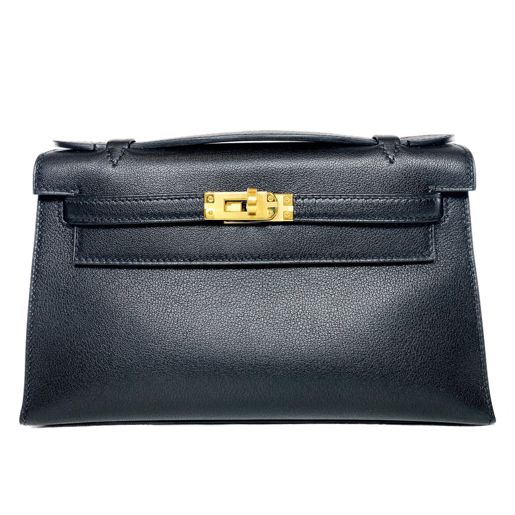 Kelly Pochette Noir Madame Gold Hardware