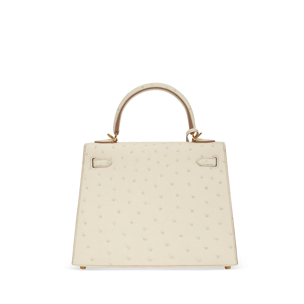 Kelly With Beton Ostrich Sellier Gold Harrdware