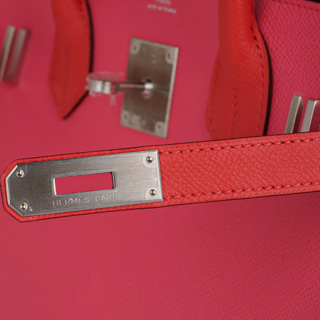 Special Order HSS Birkin 30 Bag Rose Azalee & Rose Jaipur Epsom with Brushed Palladium Hardware