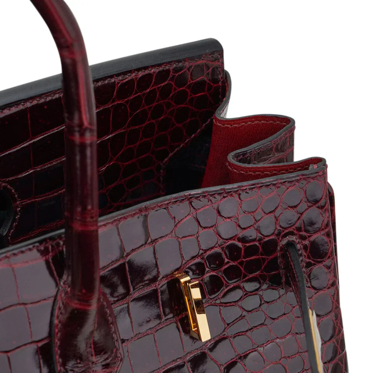 Birkin 35 Bag Bordeaux Porosus Crocodile with Gold Hardware