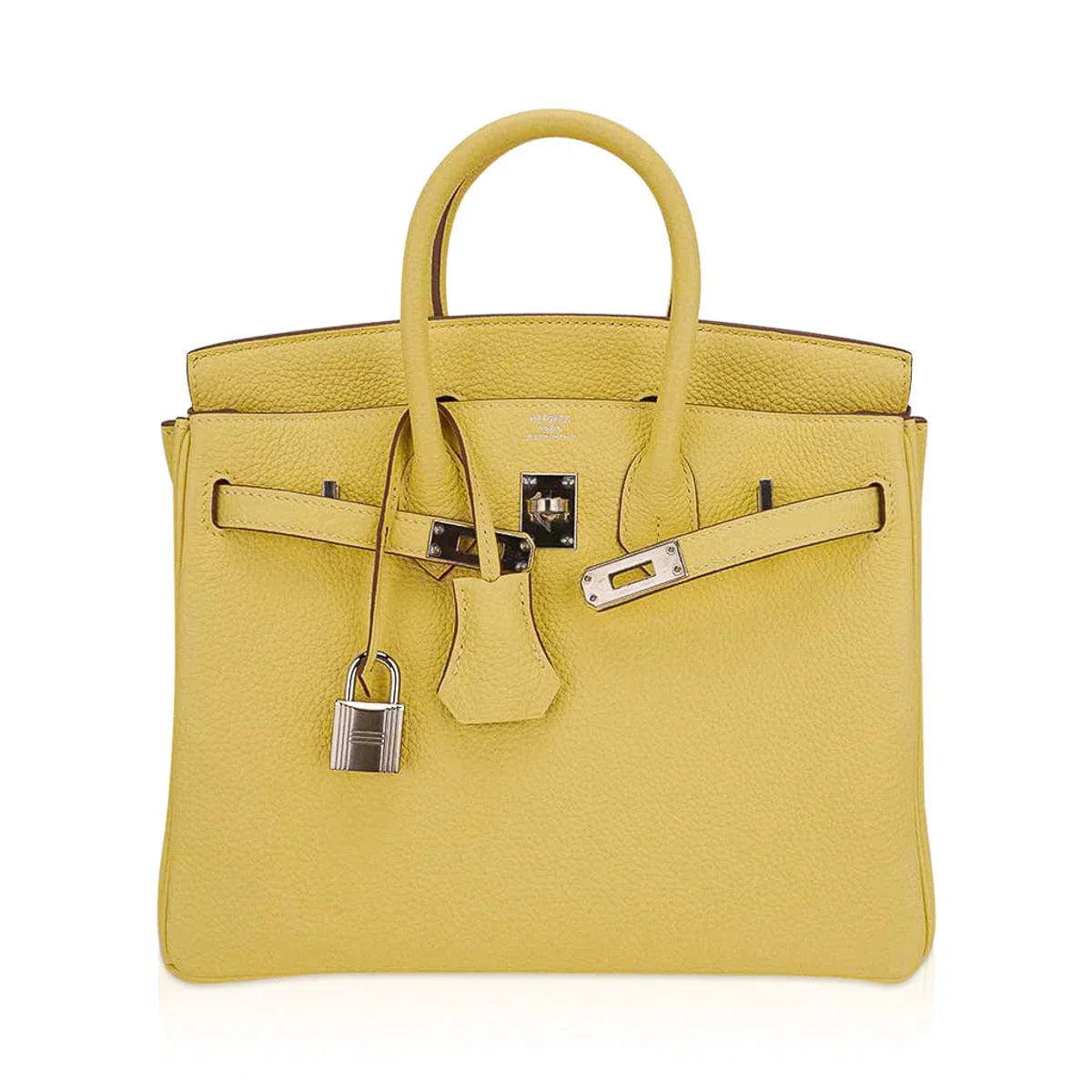 Birkin 25 Bag Jaune Poussin Togo Leather with Palladium Hardware