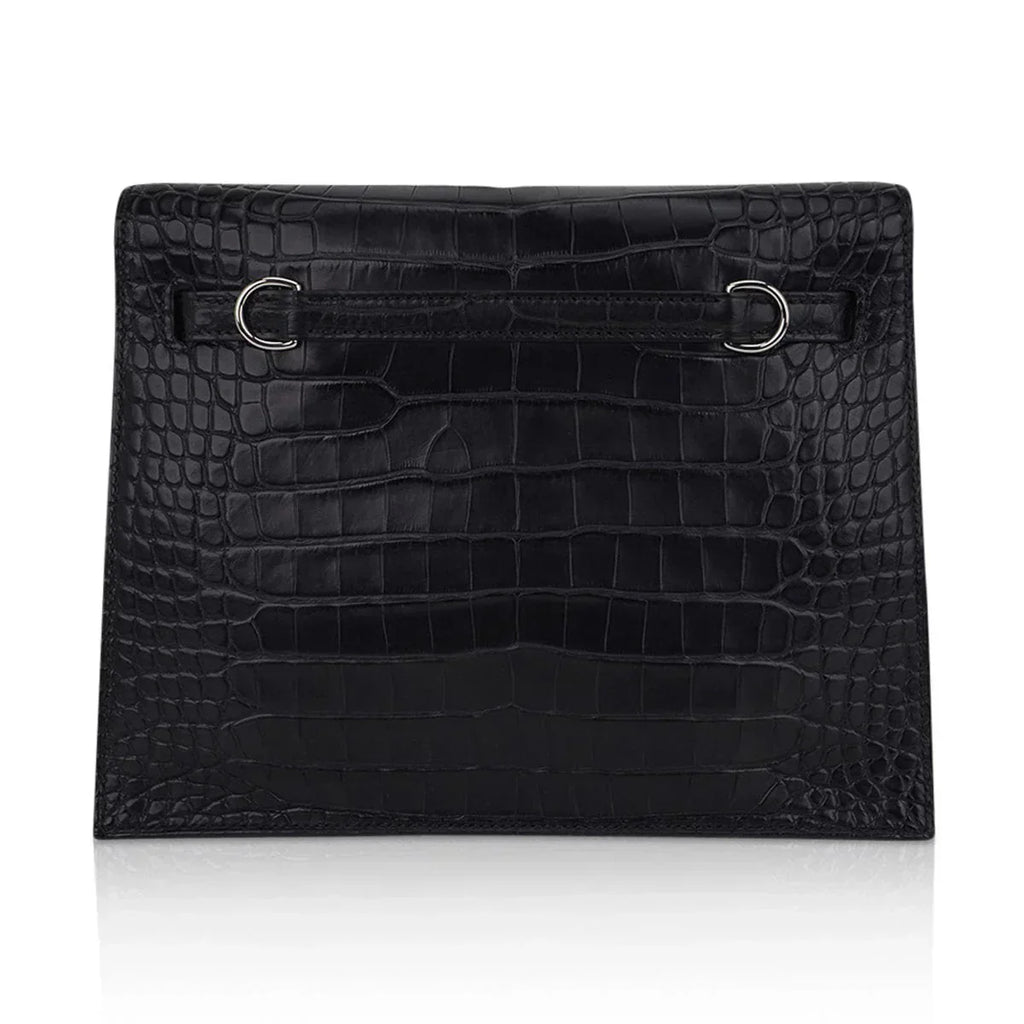 Limited Edition Kelly Danse Bag Matte Black Crocodile