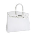 Birkin 35 Bag White Clemence Leather with Palladium Hardware