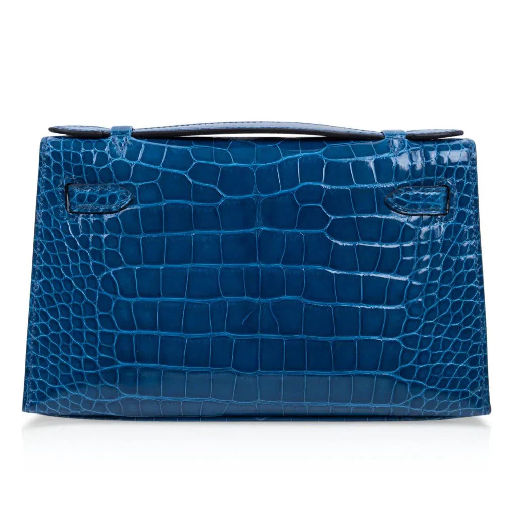 Kelly Pochette Mykonos Alligator Gold Hardware