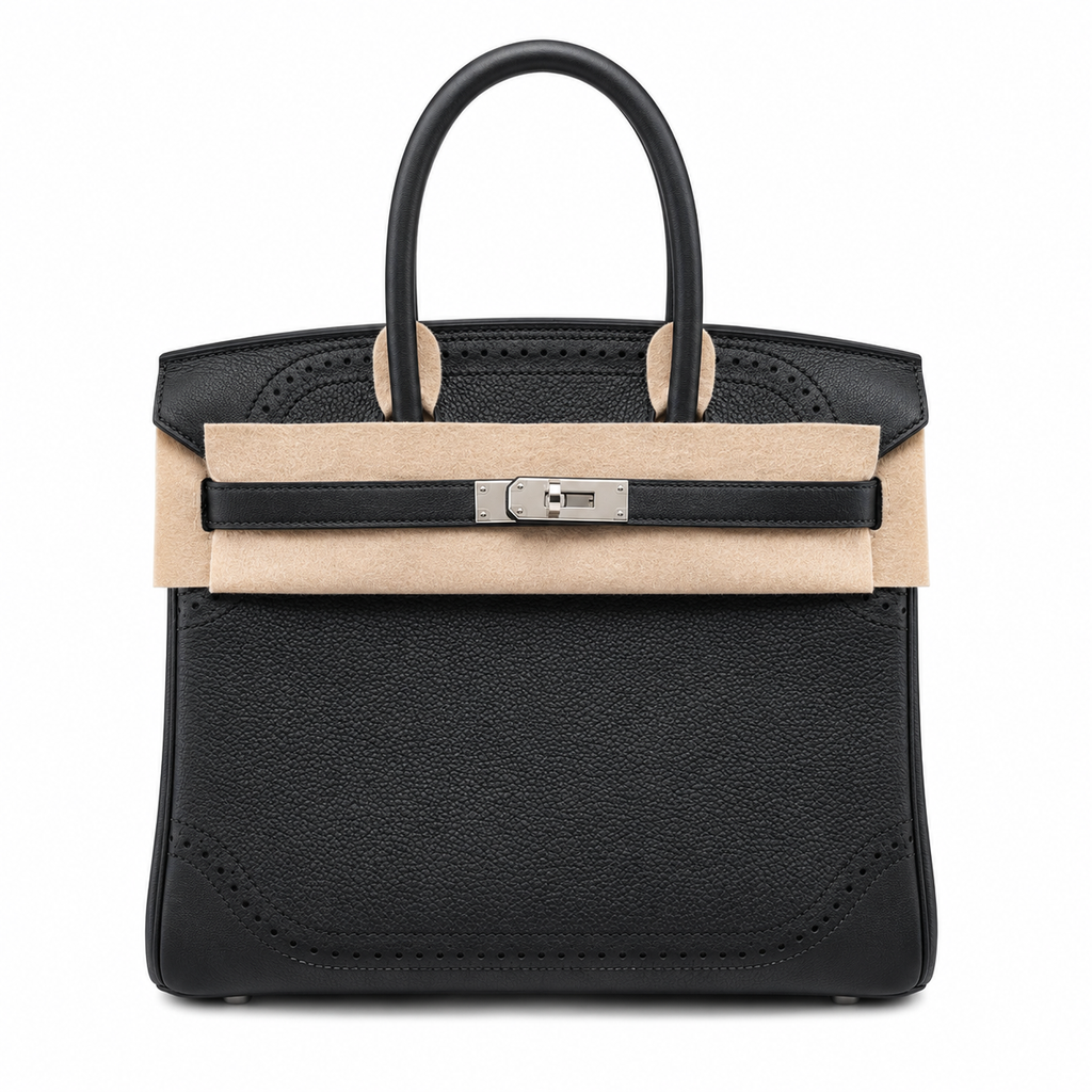 Birkin Ghillies 30 Total Black Leather Top-Handle Bag
