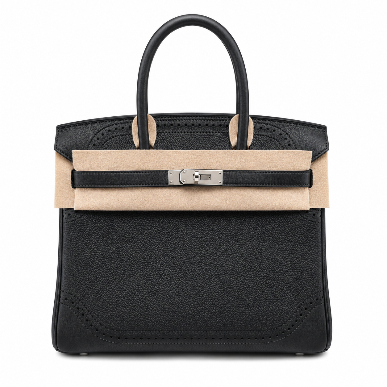 Birkin Ghillies 30 Total Black Leather Top-Handle Bag