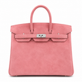 Birkin 25 Retourne in Pink Suede Grizzly (Palladium Hardware)