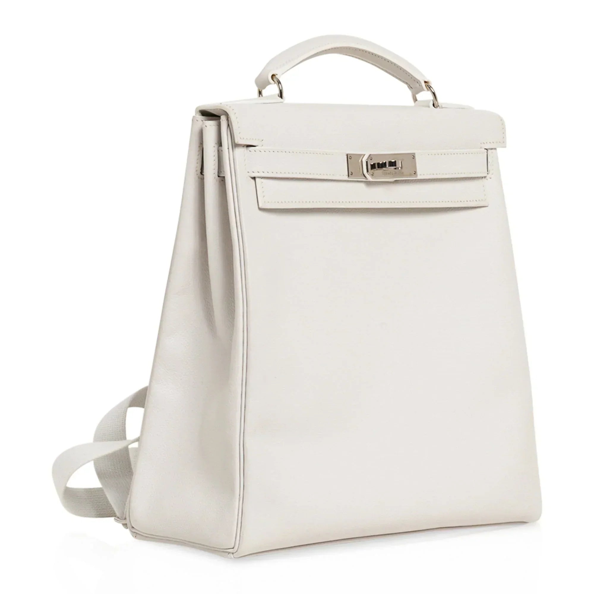 Kelly Ado 28 Bag White Evergrain Palladium Hardware