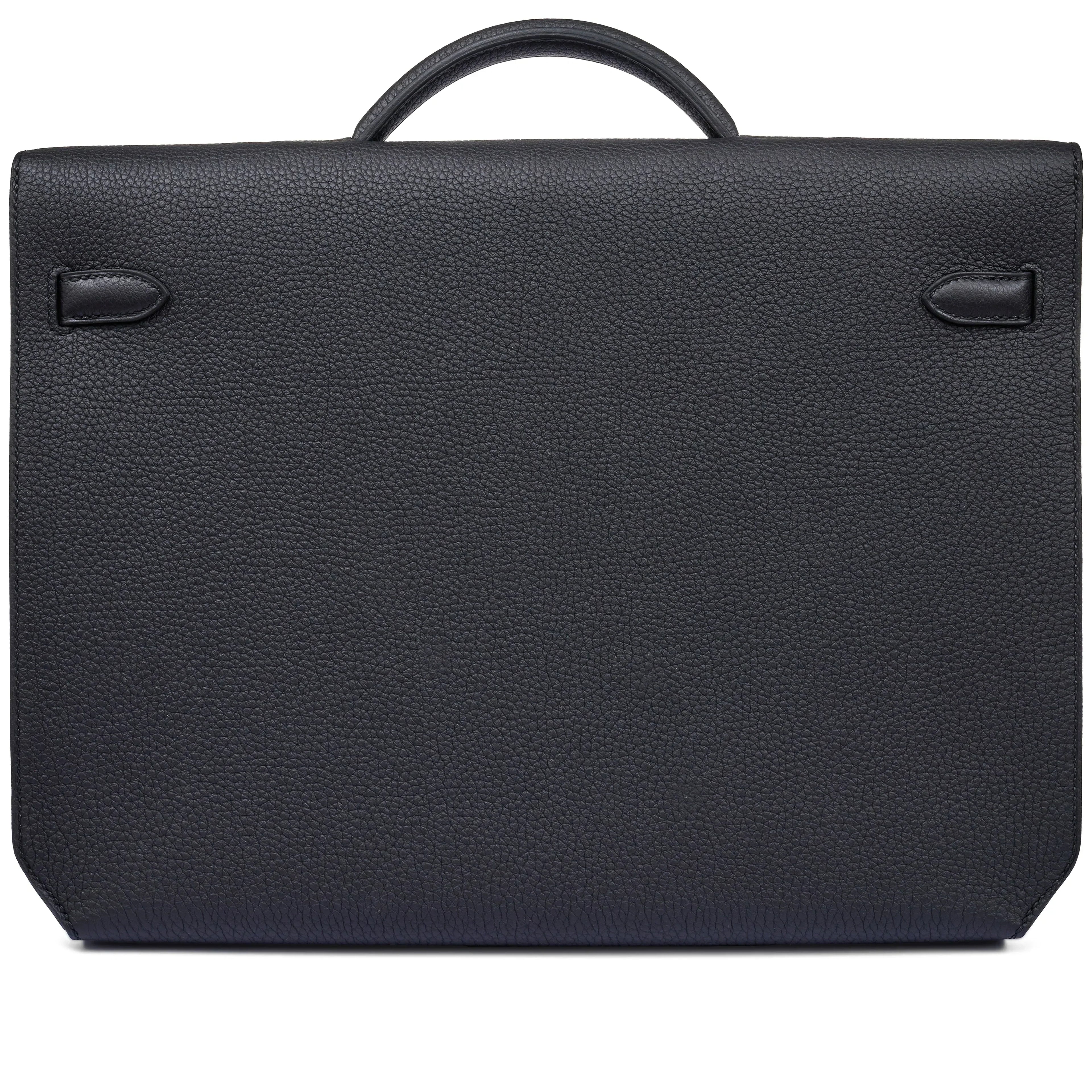 Kelly Black Togo 36 Briefcase Palladium Hardware FR trendy frosted leather casual bag
