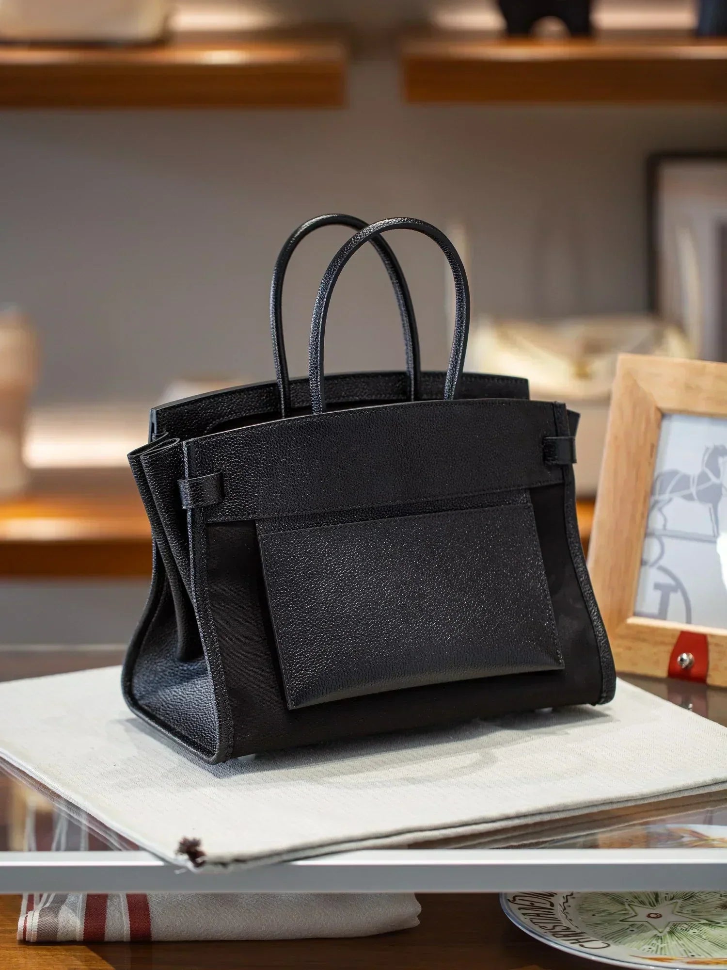 Birkin à l'envers, black canvas & all black colorway