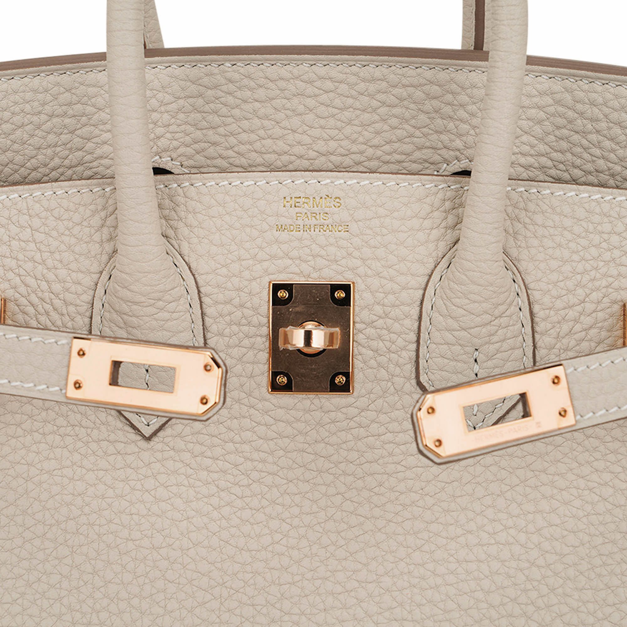 Birkin 25 Bag Craie Togo Leather with Rose Gold Hardware