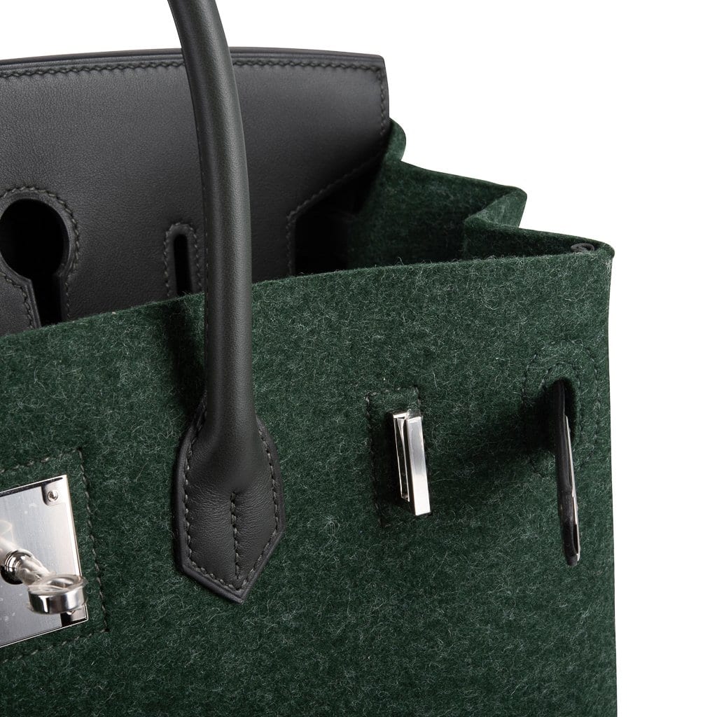 Birkin 35 Limited Edition Bi-Color Vert Anglais Feutre Vert Cypress Swift