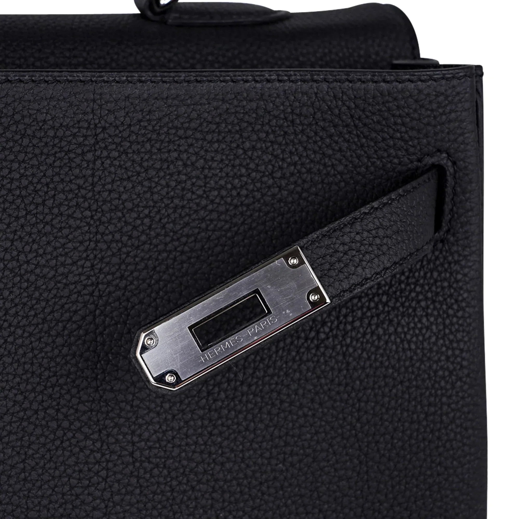 Kelly 35 Bag Black Retourne Togo Palladium Hardware New