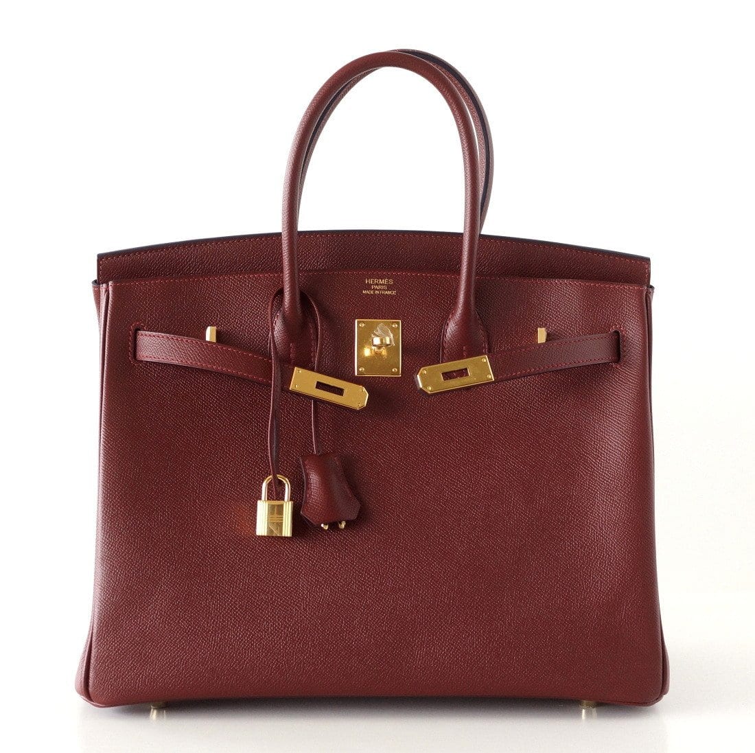 Birkin 35 Bag Red Rouge H Limited Edition Contour Navy Gold