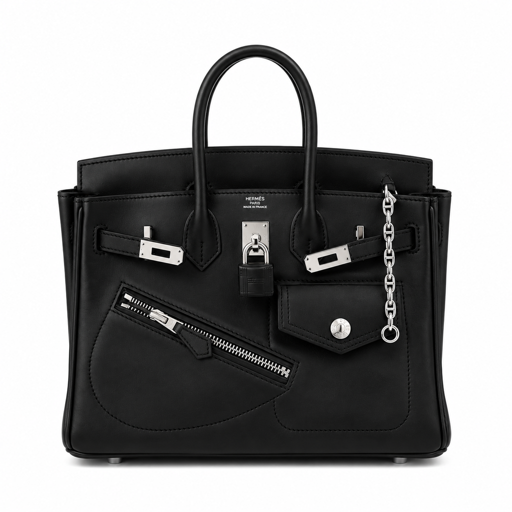 Birkin 25 Rock Sellier in Noir Swift Leather (Palladium Hardware)