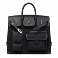 Birkin Cargo 40 Total Black Canvas and Leather Multi-Pocket Bag