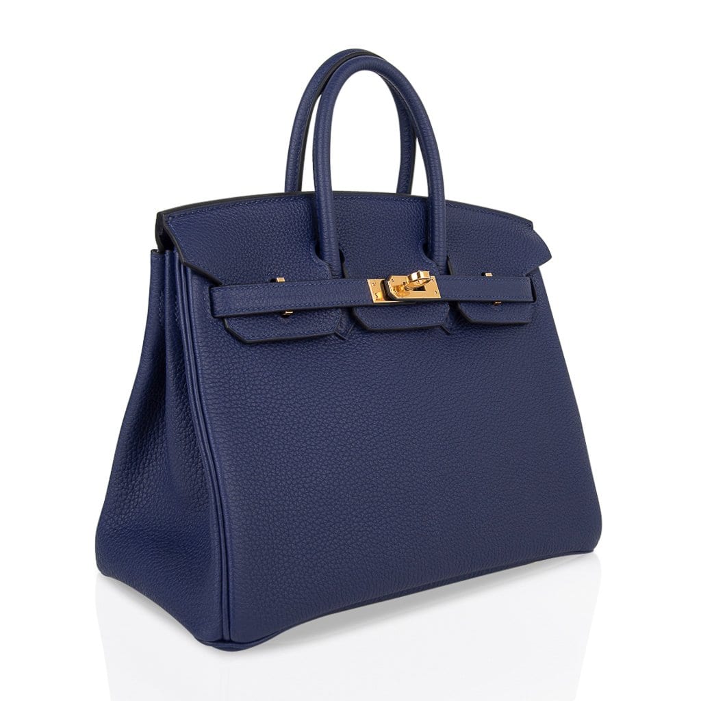Birkin 25 Bag Blue Encre Gold Hardware Togo Leather